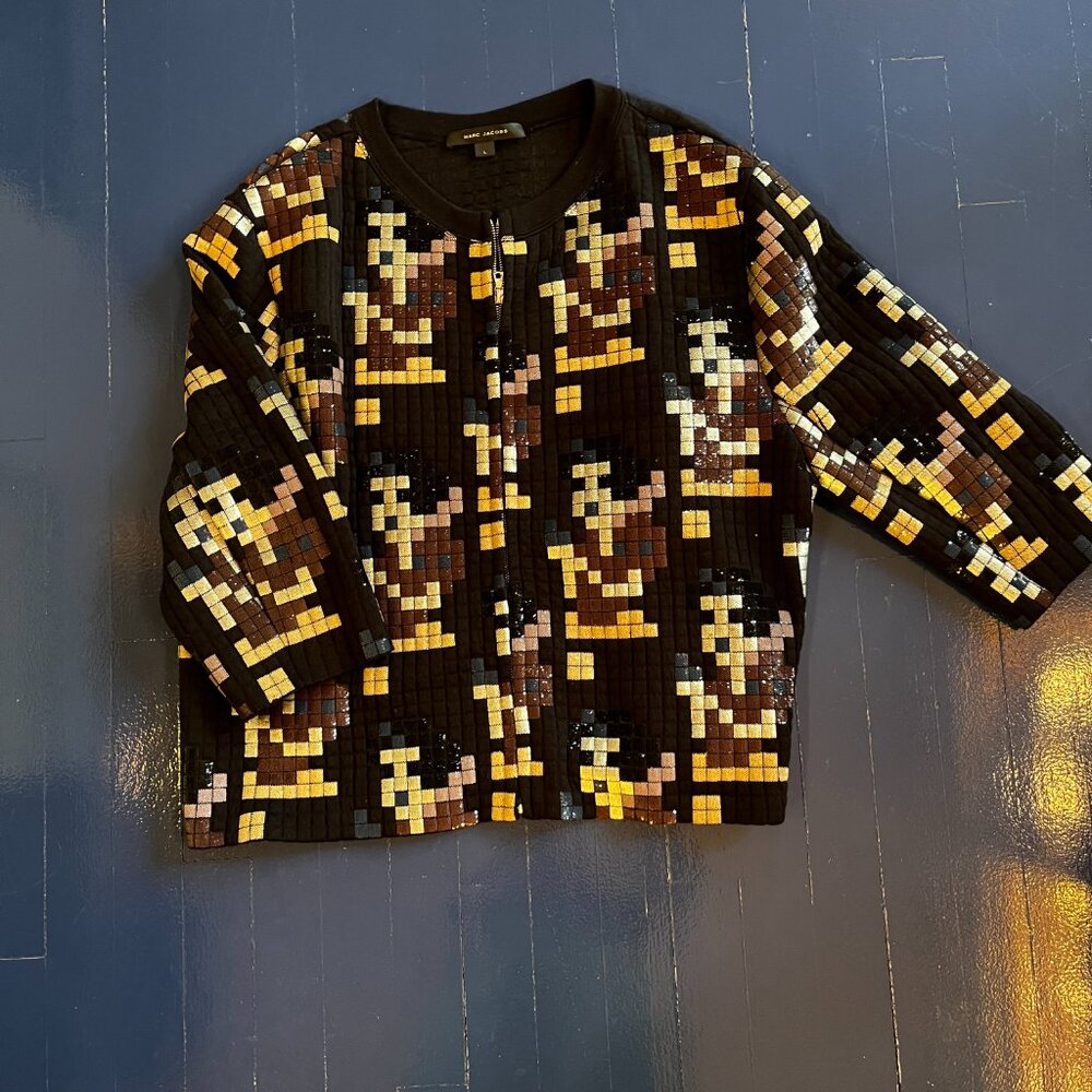 MARC JACOBS - Sequin 3/4 length sleeve Jacket! Disco Dream. Size L.